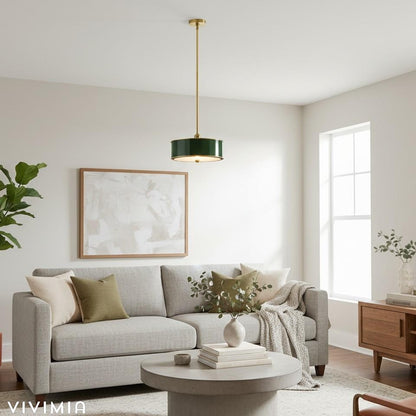 Forvara Farmhouse Drum Pendant – Rustic Metal Light for Kitchen & Dining