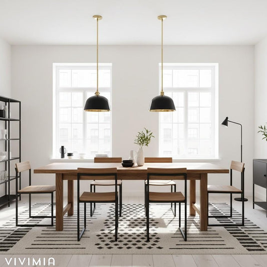 Forvara Metal Pole Pendant Light – Bell Shade for Kitchen Islands