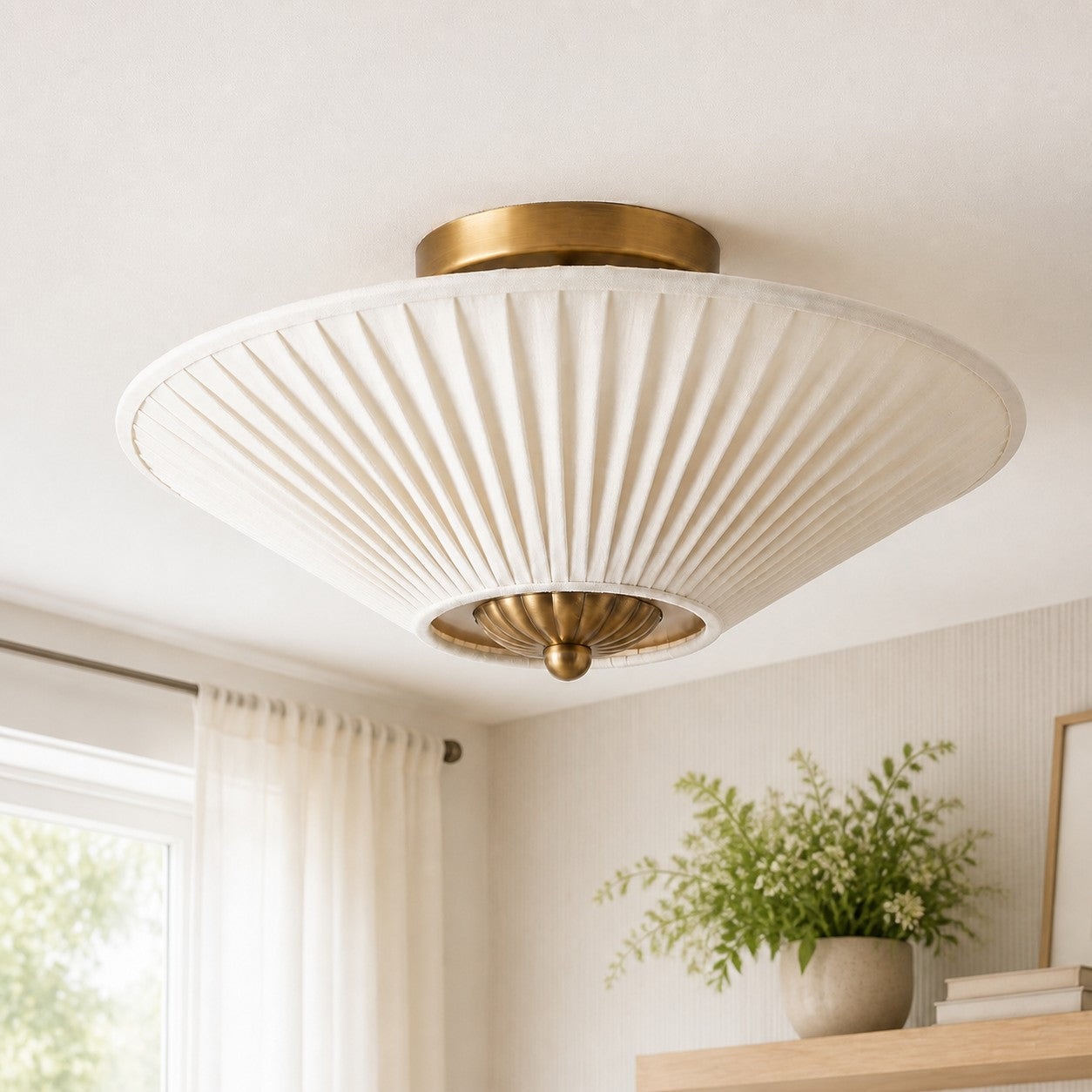 Elumina Silk Semi-Flush Mount – Moderne Deckenleuchte aus Stoff