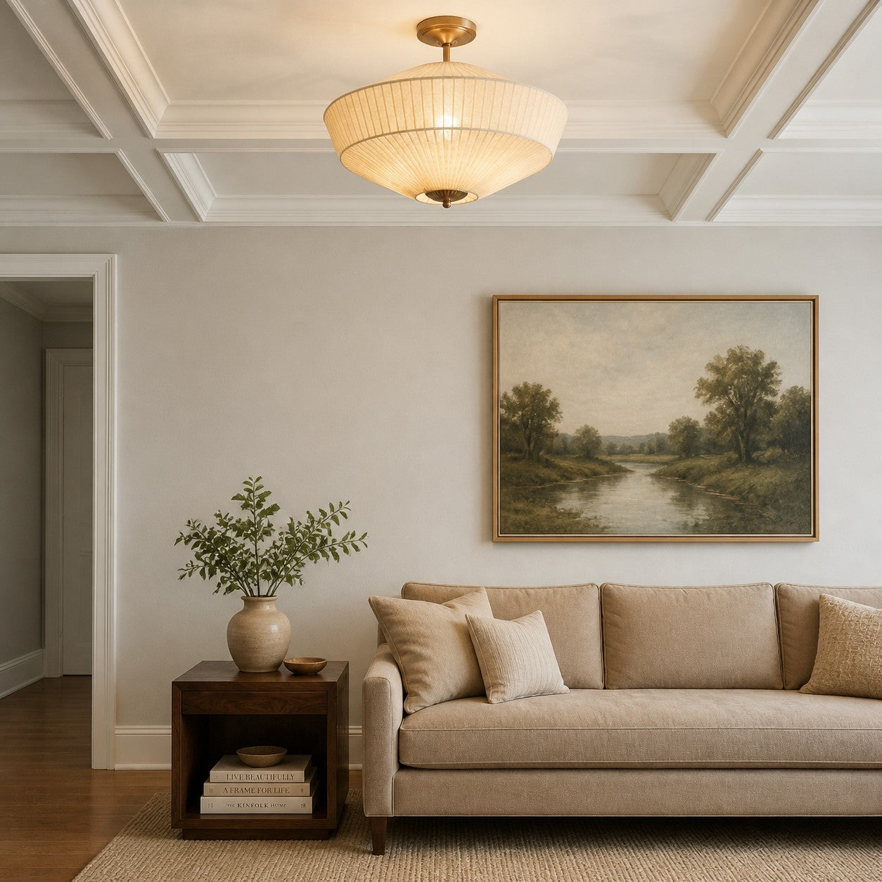 Elumina Silk Semi-Flush Mount – Moderne Deckenleuchte aus Stoff