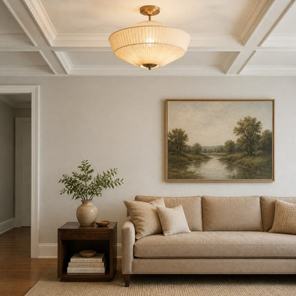 Elumina Silk Semi-Flush Mount – Moderne Deckenleuchte aus Stoff