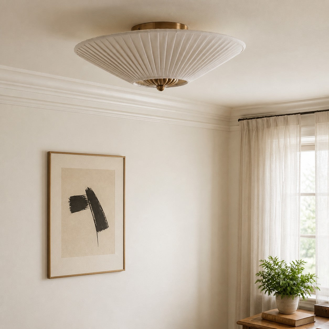 Elumina Silk Semi-Flush Mount – Moderne Deckenleuchte aus Stoff