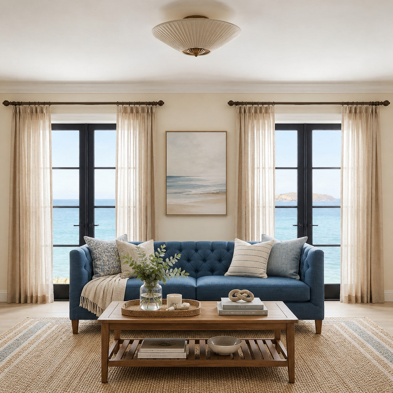 Elumina Silk Semi-Flush Mount – Moderne Deckenleuchte aus Stoff
