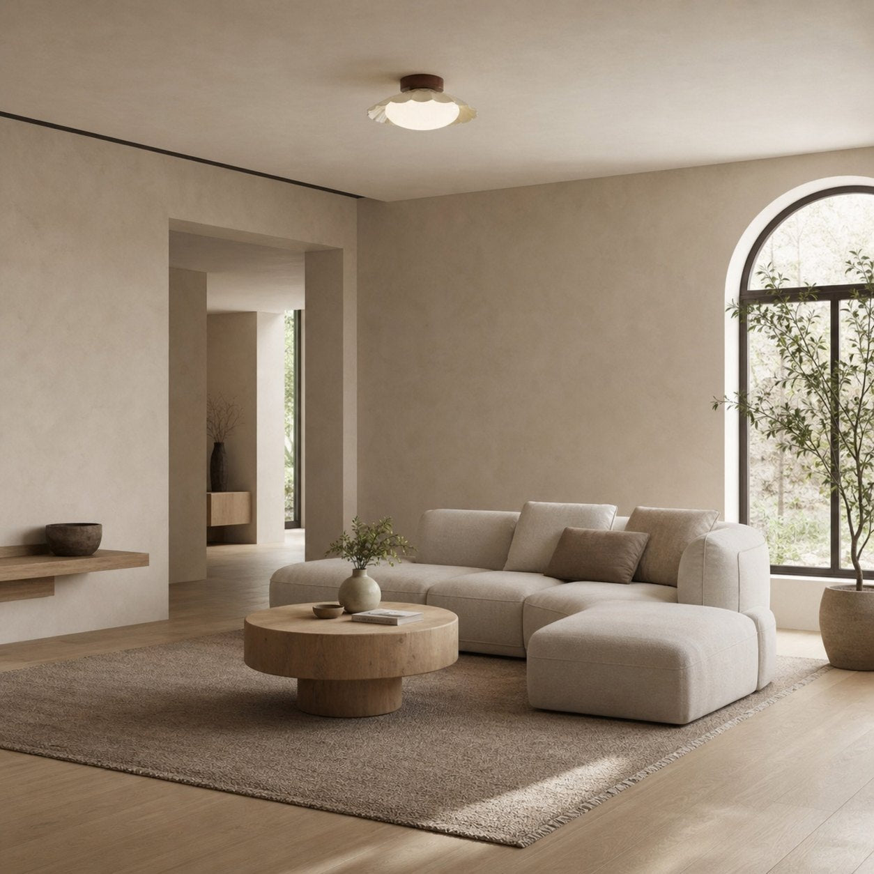 Pluvoria Modern Minimalist Scalloped Clouds Ceiling Light - Sleek Ceiling Lamp with Clean Lines
