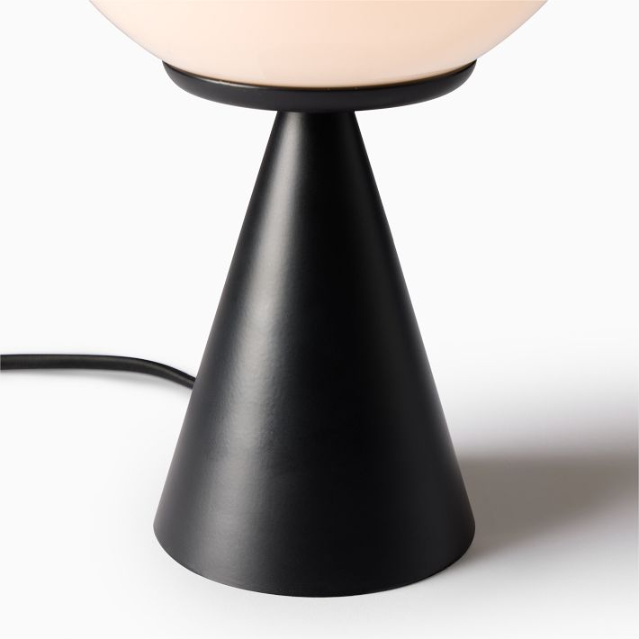 Ulvara Modern Table Lamp - Glass Globe and Tapered Base for Bedroom Glow