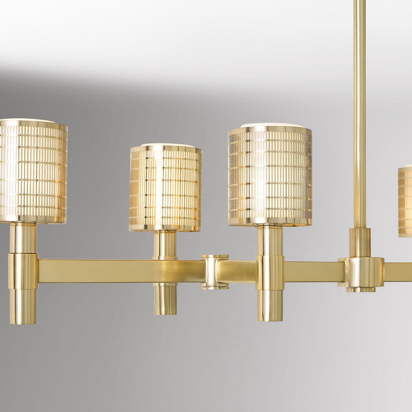 Galvia Modern Champagne Bronze Chandelier – Adjustable 6-Light Pendant for Dining Room