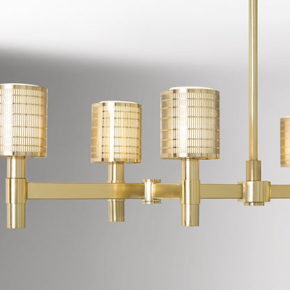 Galvia Modern Champagne Bronze Chandelier – Adjustable 6-Light Pendant for Dining Room
