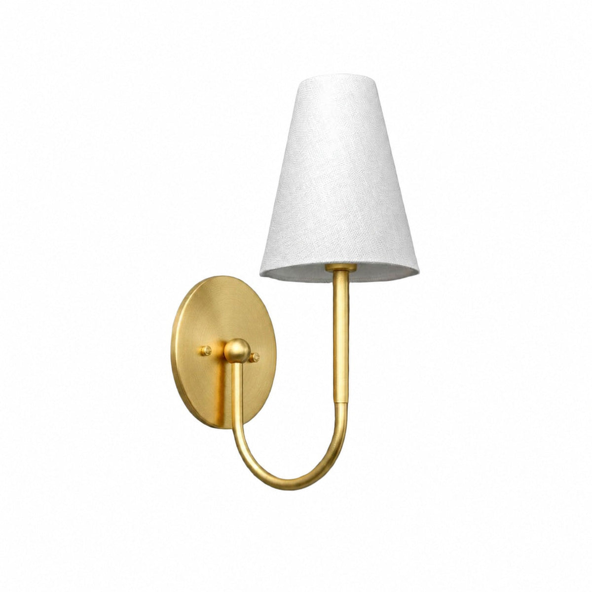 Traditionelle Wandleuchte der Curva Metal Collection – Messing-Finish mit Schirm