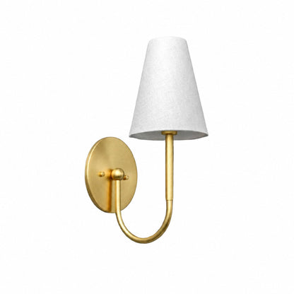 Traditionelle Wandleuchte der Curva Metal Collection – Messing-Finish mit Schirm