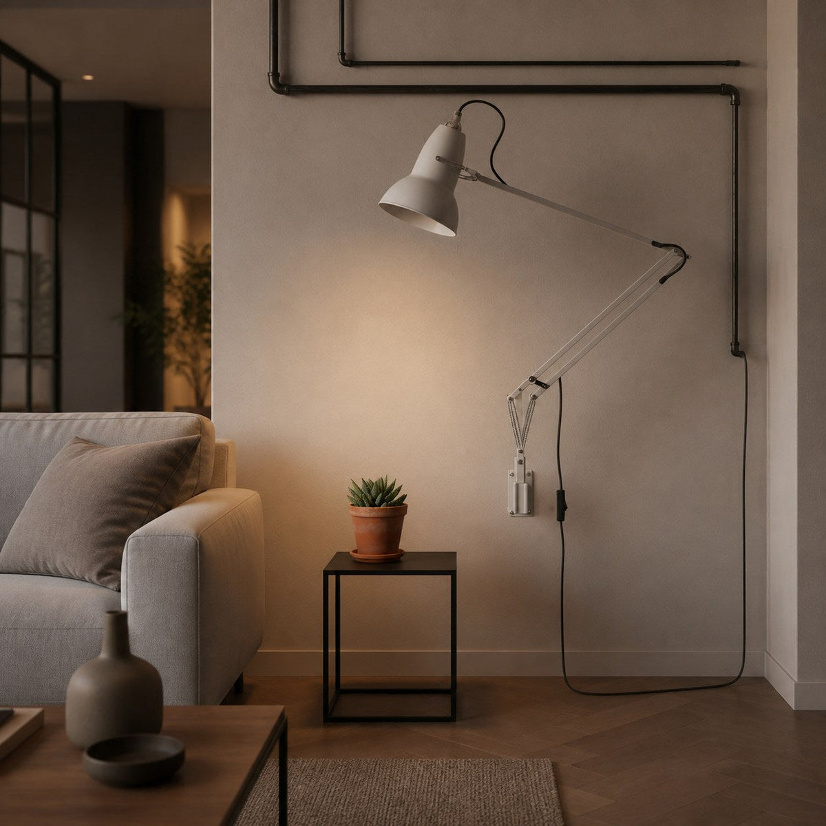 Modryx Adjustable Modern Wall Lamp with Bracket Sleek Aluminium Shade for Living Space
