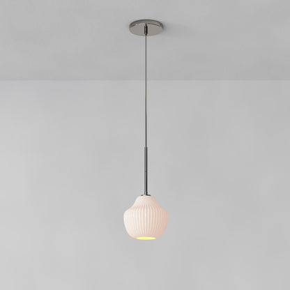 Rivrona Ribbed Pendant – Modern Ribbed Glass Light with Metal Finish