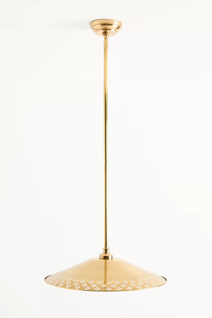 Auriglow Clover Cutout Pendant – Modern Enameled Brass Hanging Light for Dining, Kitchen, or Hallway
