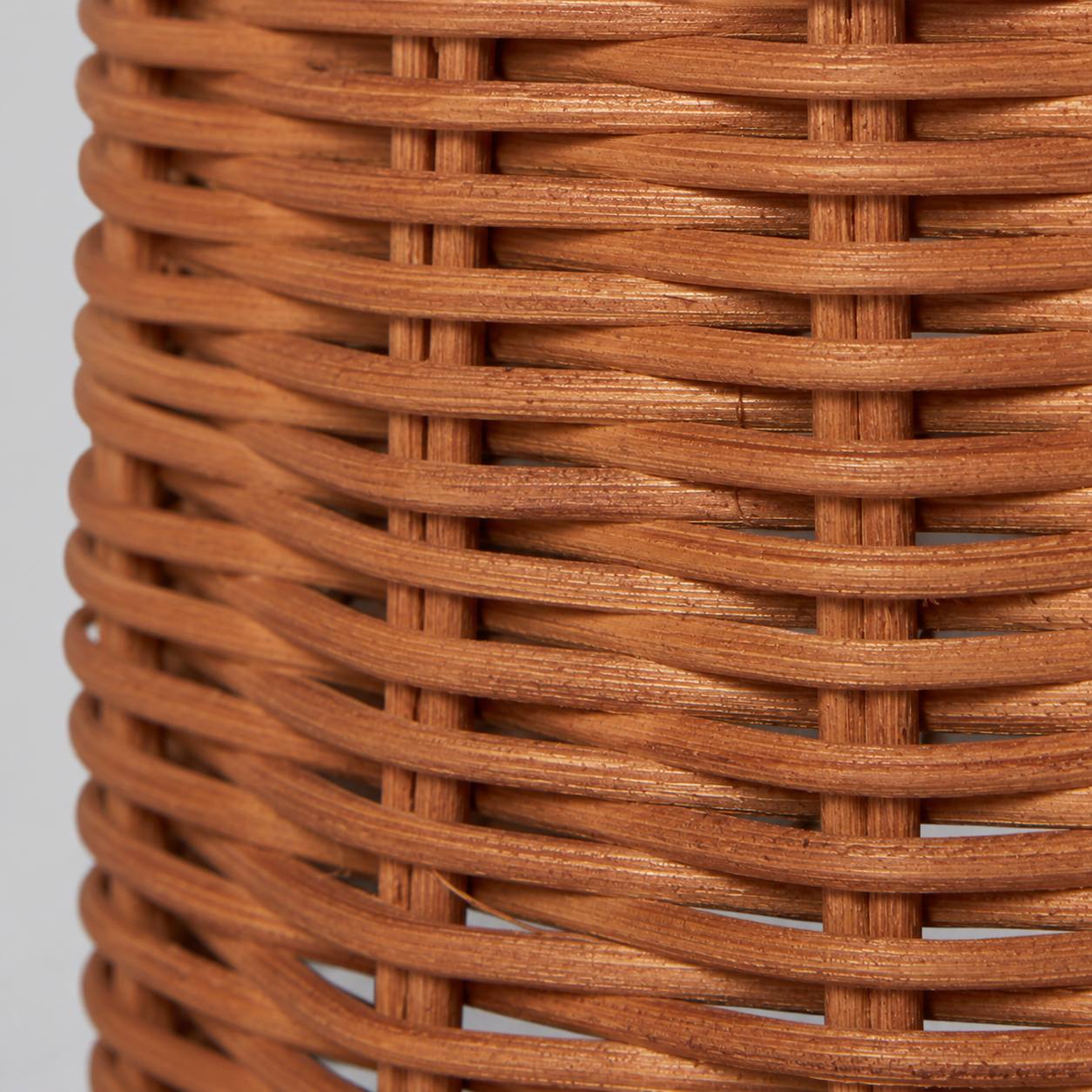 Wickara Sculptural Rattan Mini Table Lamp - Natural Woven Finish Suitable for Side Tables & Entryways
