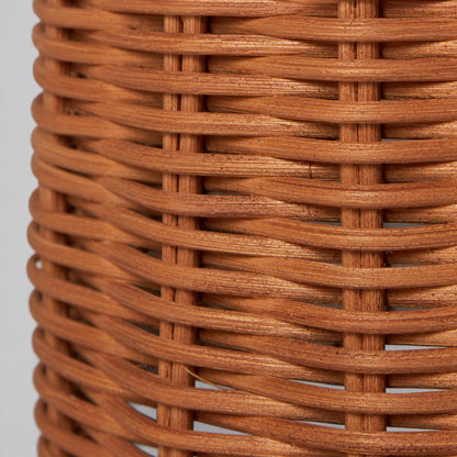 Wickara Sculptural Rattan Mini Table Lamp - Natural Woven Finish Suitable for Side Tables & Entryways