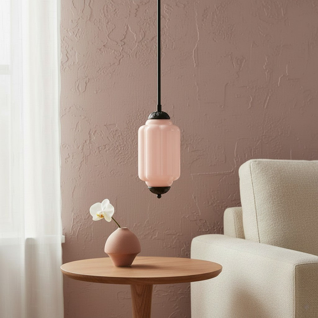 Eloise Petite Pendant Light - Vintage Milk Glass Lamp