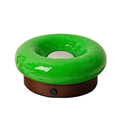 Tragbarer Bauhaus Donut Glas Touch Tischleuchte