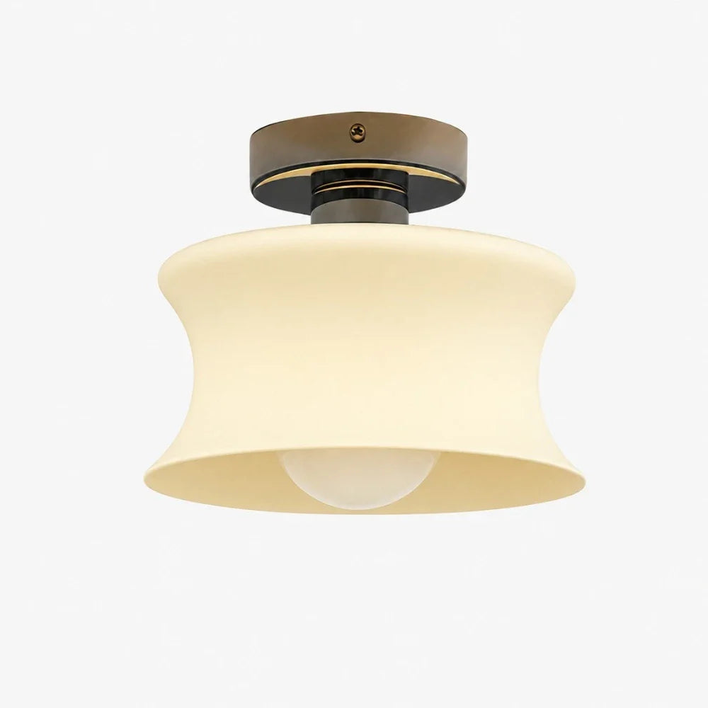 French Bauhaus Glass Flush Mount Ceiling Light, 20 cm