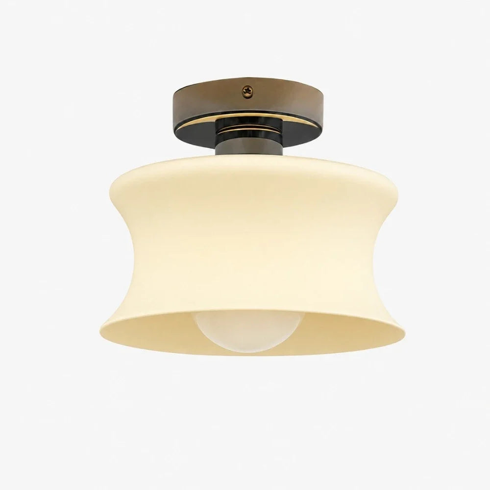French Bauhaus Glass Flush Mount Ceiling Light, 20 cm