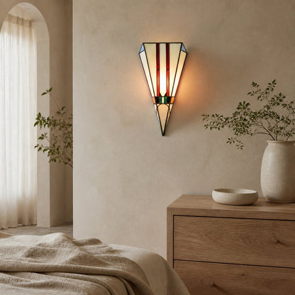 TF Sorenia Art Deco Stained-Glass Wall Light – Hand-Cut Glass Sconce for Living Room