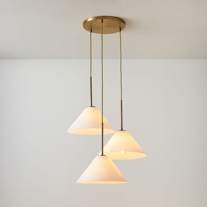 Conica 3-Light Cone Chandelier - Sculptural Glass Pendant Lighting Modern Style
