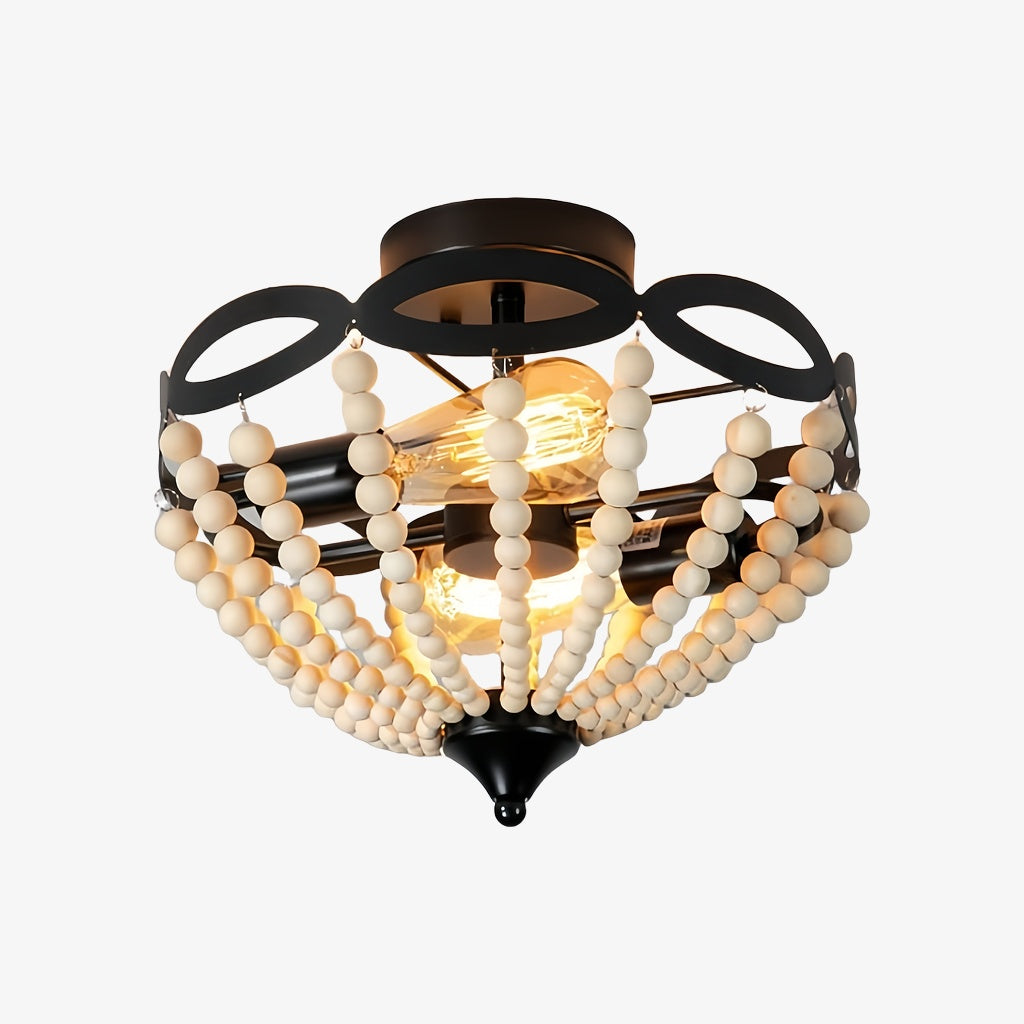 Rustibea Beaded Dome Ceiling Light – Vintage Country for Kitchen