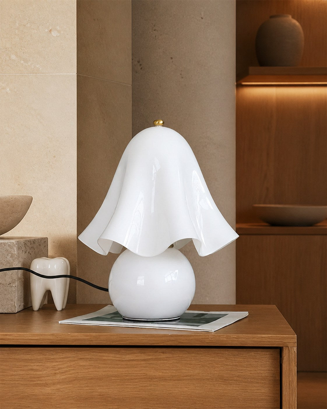 Bellina Decorative Table Lamp - Sculptural Bell Flower Shape