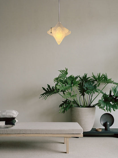 Art Deco Astris Elara Star Pendant Light – Frosted Glass Pendant with Geometric Style