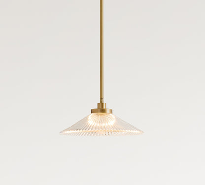 Bravira Ribbed Glass Pendant Light - Elegant Kitchen Island Lamp