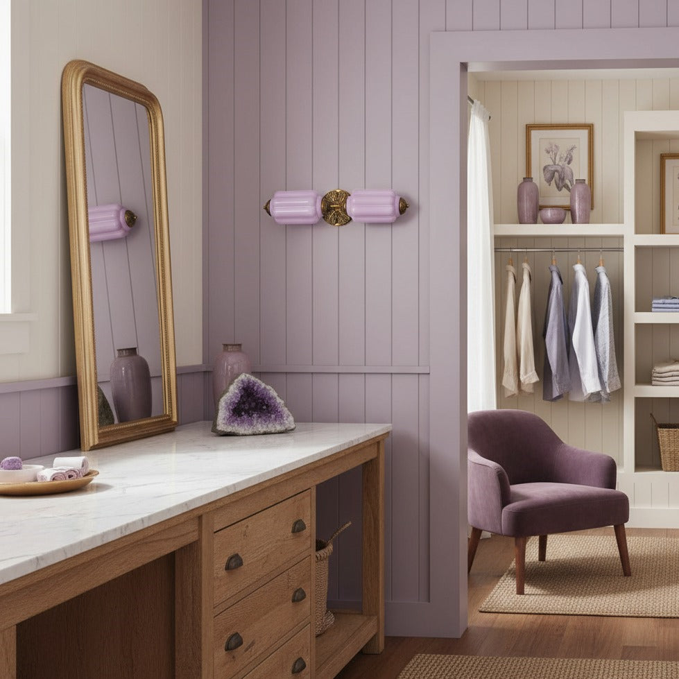 Eloise Glass Wall Sconce - Vintage Milk Glass Vanity Sconce