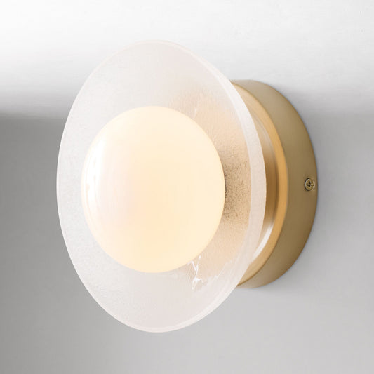 Elorina Sconce Wall Light - Textured Metal or Glass Shade
