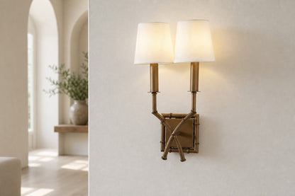 Double Arm Bamboo Sconce