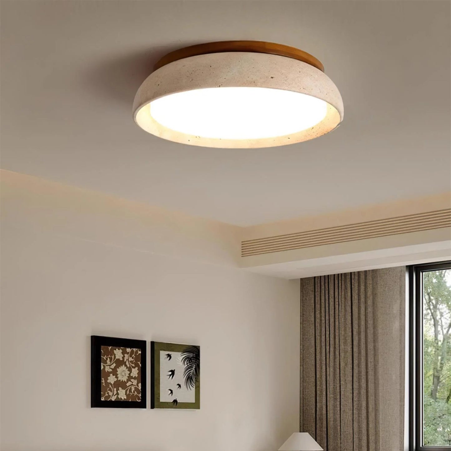 Modern Scandinavian Travertine Ceiling Light