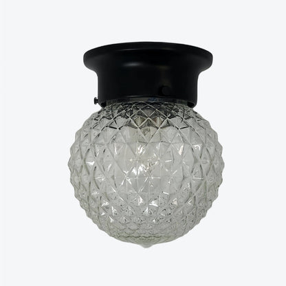 Minimalist Glass Ceiling and Black Metal Lamp