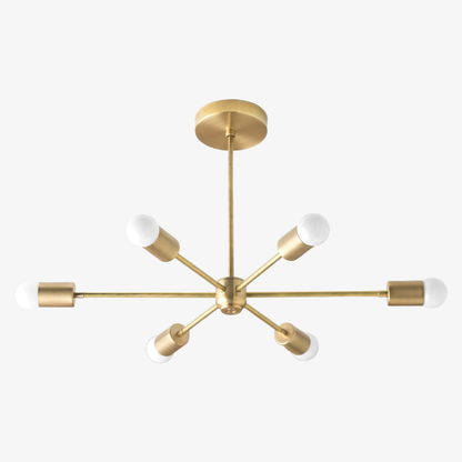 Mobilux Line Mid Century Modern Chandelier - 6 Heads Hanging Ceiling Light