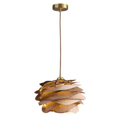 Französischer Tannenzapfen Holz Hängelampe Pendelleuchte mit raffiniertem Design für den Empfangsbereich