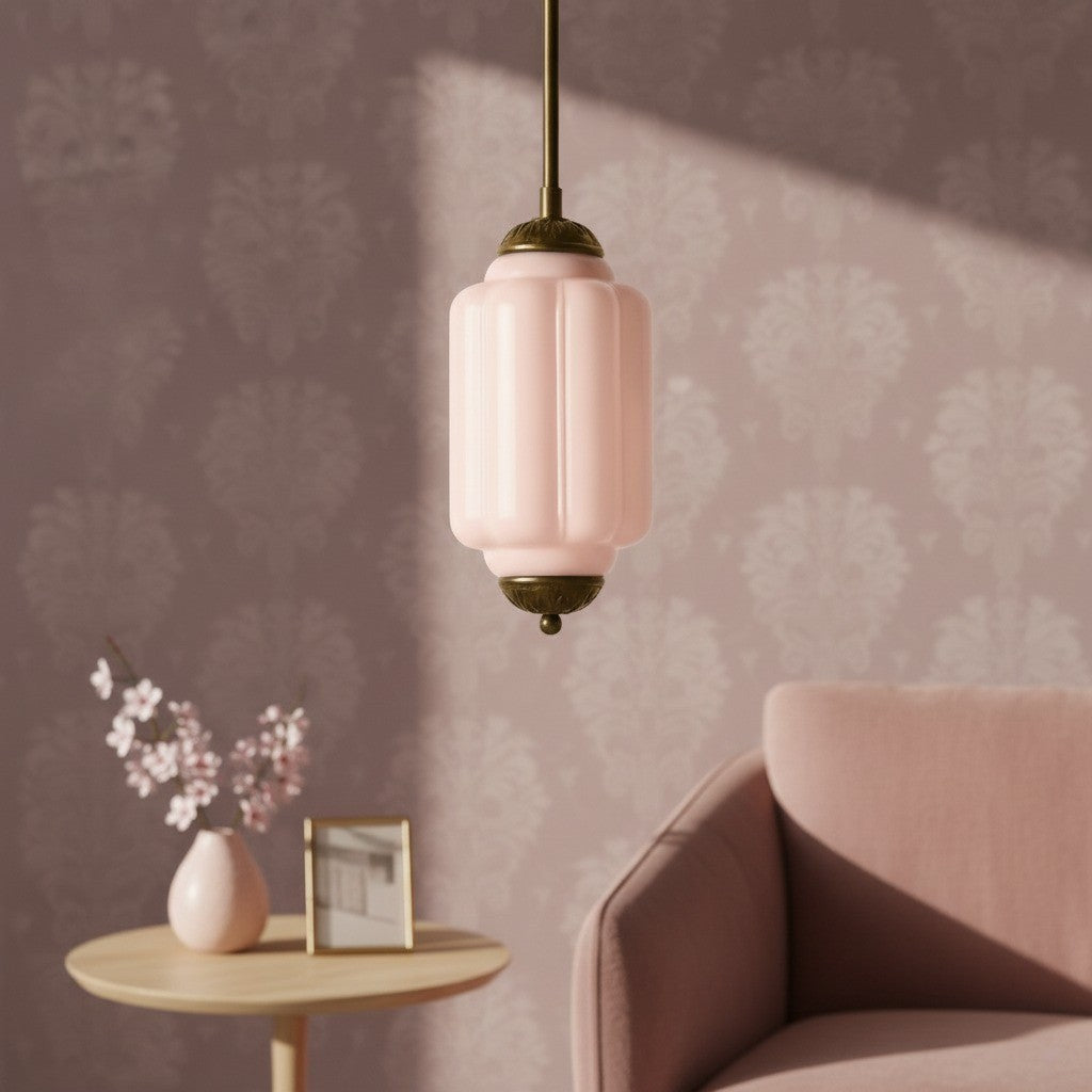 Eloise Petite Pendant Light - Vintage Milk Glass Lamp
