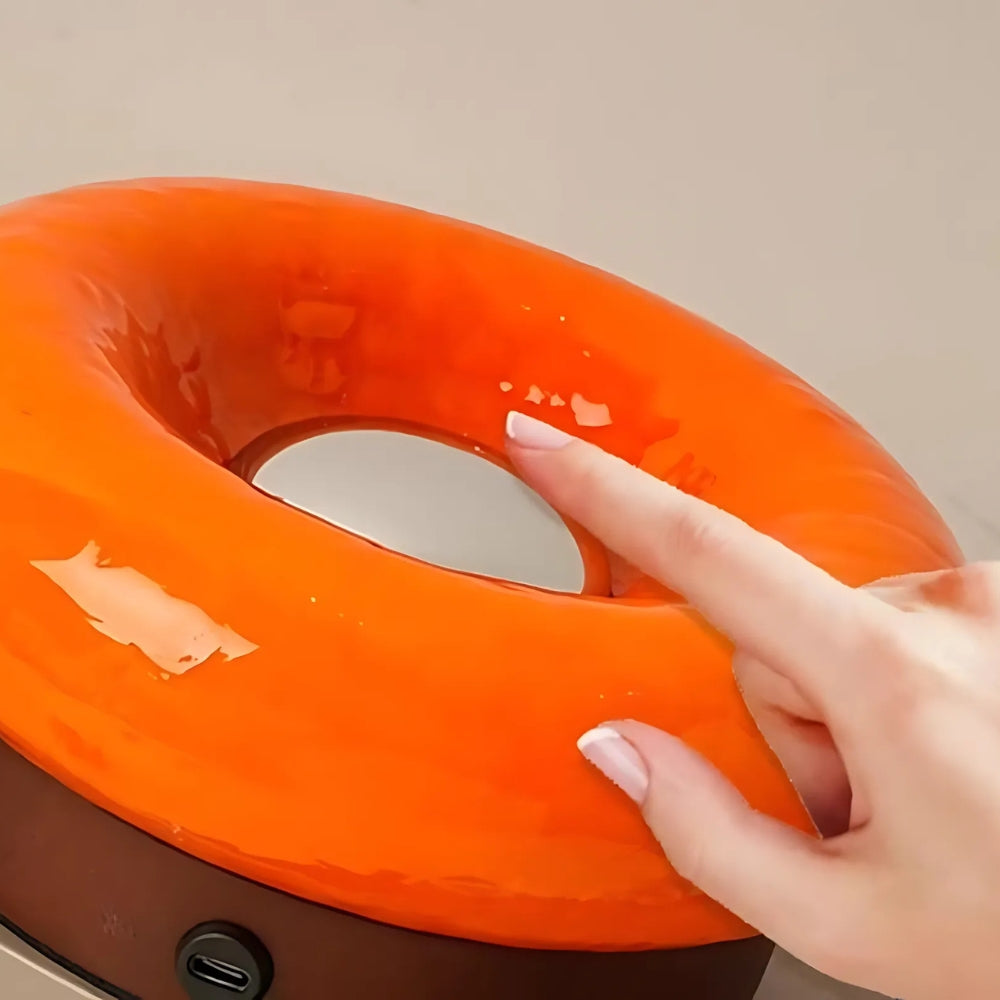 Tragbarer Bauhaus Donut Glas Touch Tischleuchte
