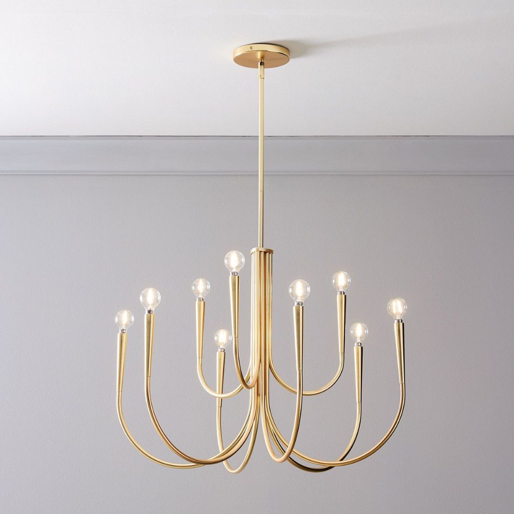 Borvia Swoop Arm Sculptural Chandelier – Vintage-Inspired Modern Ceiling Light for Dining or Living Room