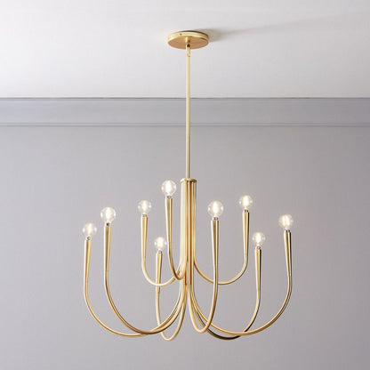 Borvia Swoop Arm Sculptural Chandelier – Vintage-Inspired Modern Ceiling Light for Dining or Living Room