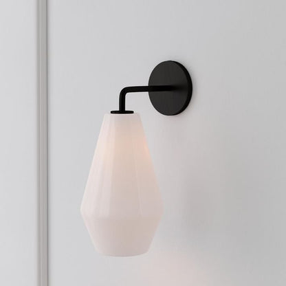 Merin Sculptural Milk Glass Geometric Wall Lamp