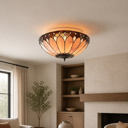 TF Brooklyn Tiffany Glas-Deckenleuchte – Art-Deco-Design für Flur oder Wohnzimmer