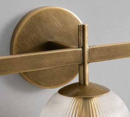 Bravira Wandleuchte aus geripptem Glas – Wandleuchte aus Metall mit klarem Glasschirm