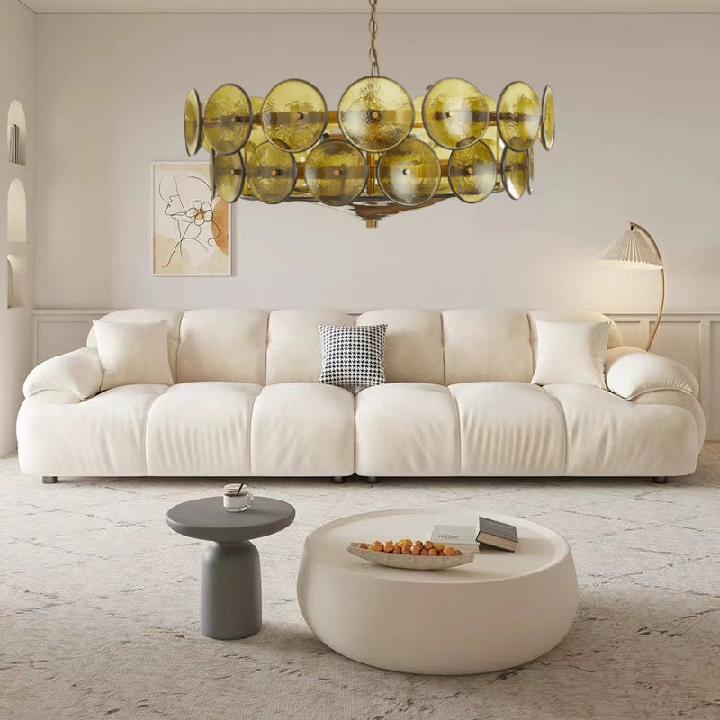 Lorenzo Halo Disc Vintage‑Modern Chandelier – Dining Room Statement Light
