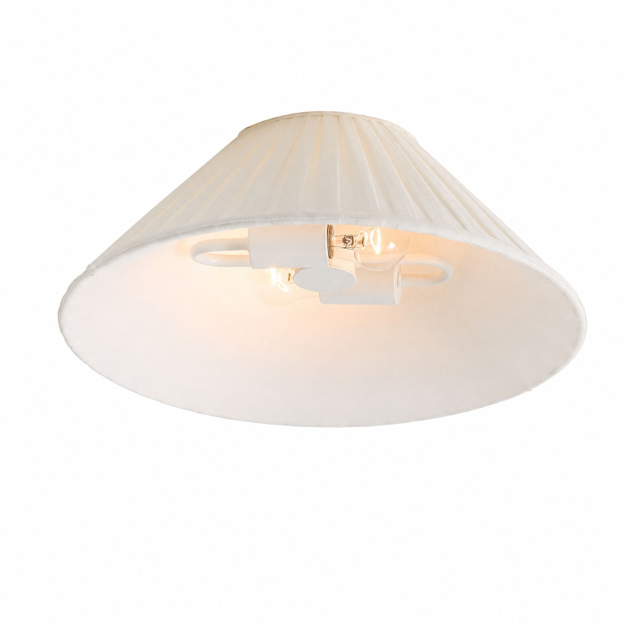 Luvora Pleated Shade Flush Mount - Fabric Round Design for Low Ceilings