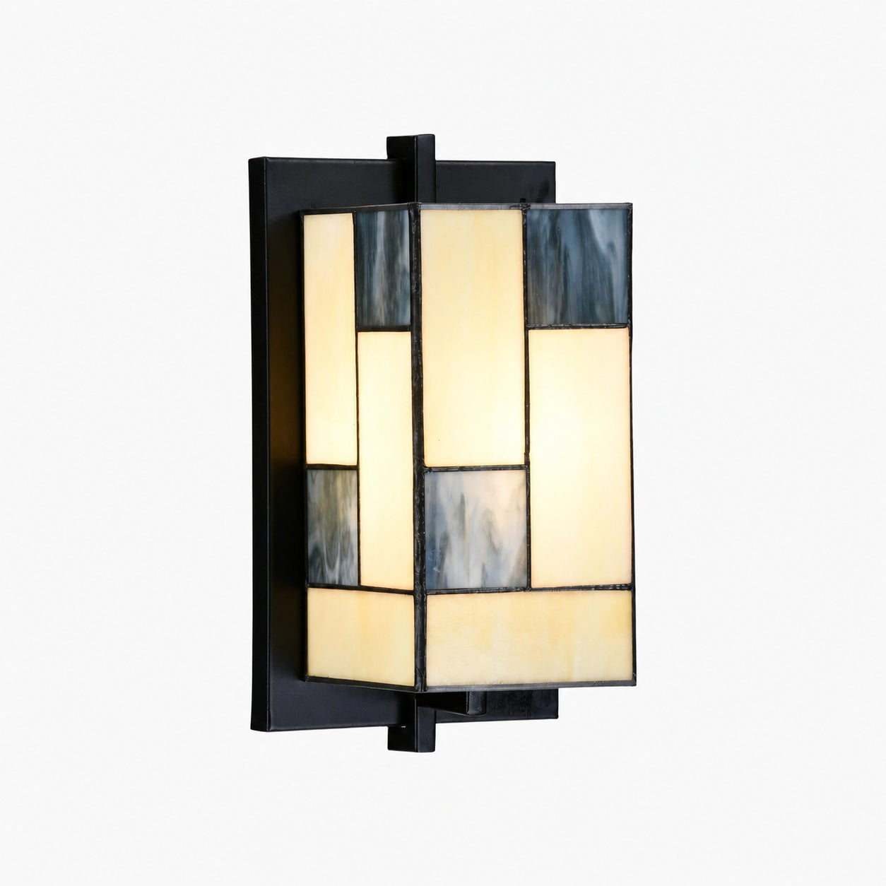 TF Manchester Glas-Art-Deco-Wandleuchte – Buntglas-Wandleuchte für Flur und Wohnzimmer