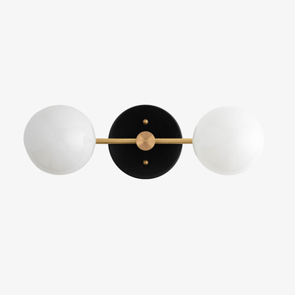 Glorica Glass Vanity Light - Modern Brass Wall Sconce for Bathroom Style