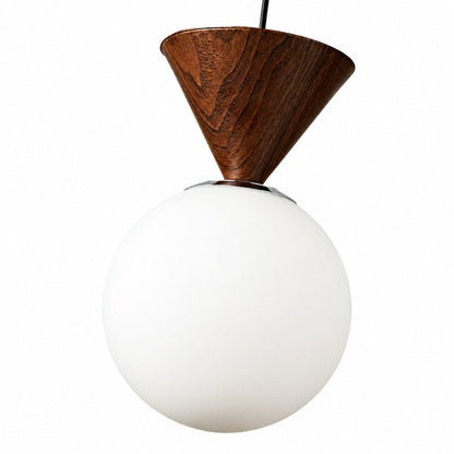 Bauhaus Glass Pendant Lamp with Iron Accent for Kitchen