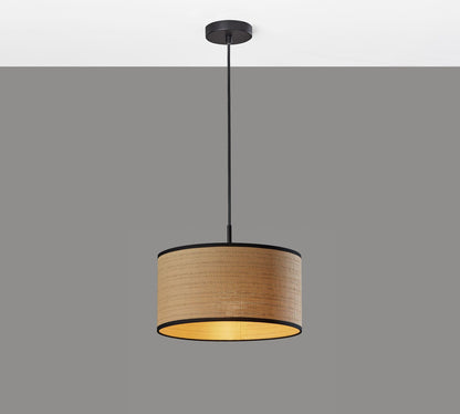 Dumora Fabric Drum Shade Pendant Light - Linen Design Hanging Light