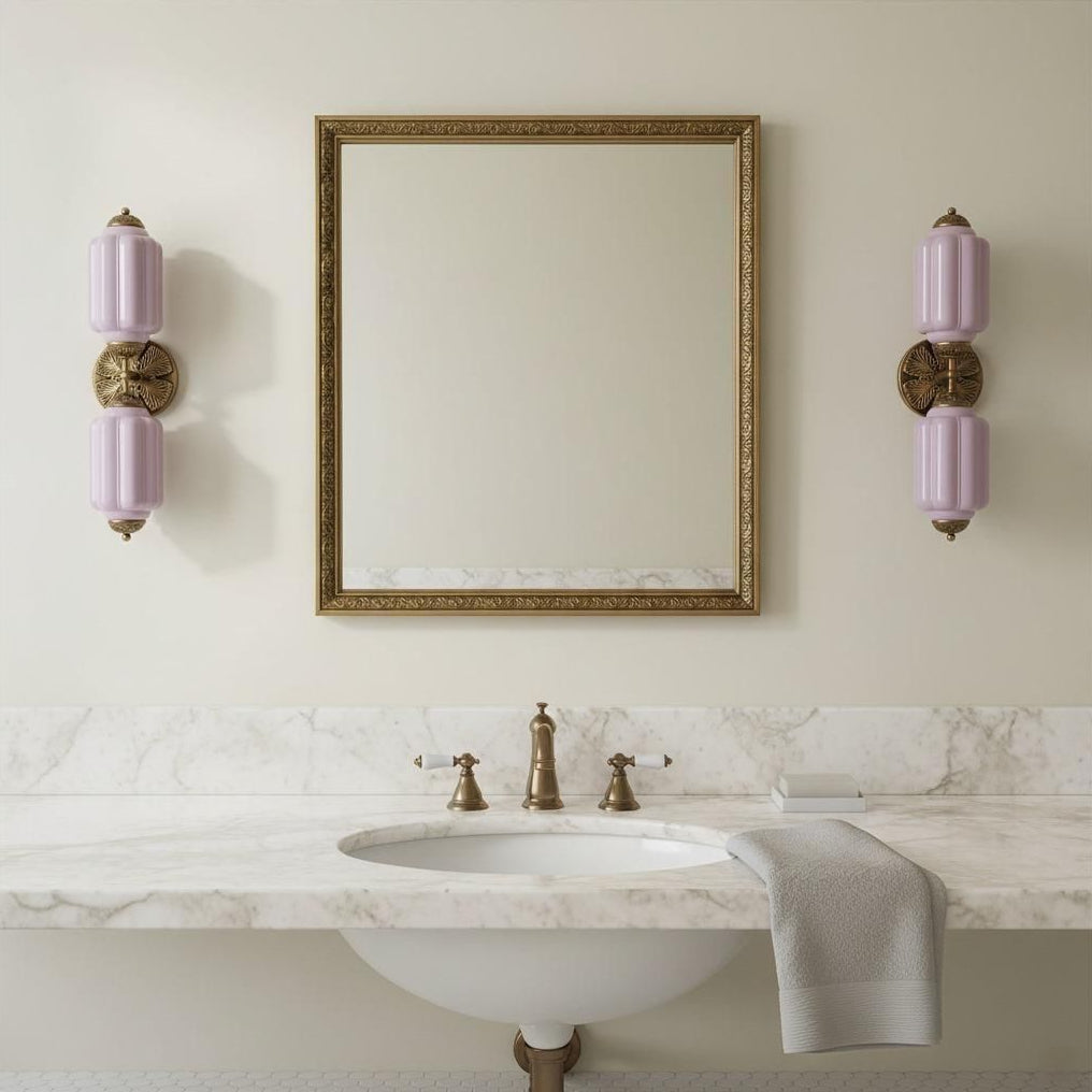 Eloise Glass Wall Sconce - Vintage Milk Glass Vanity Sconce