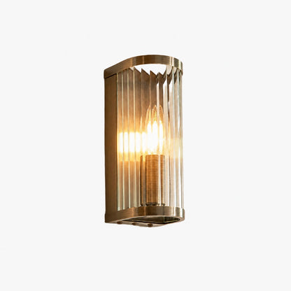 RibGlow Art Deco Ribbed Glass Wall Light - Vintage-Inspired Sconce for Living Room